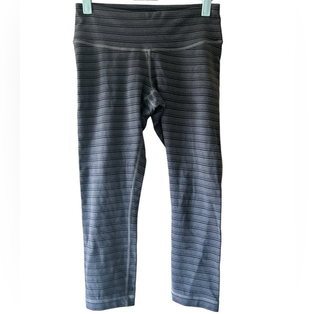 LULULEMON Align Crop Leggings Black Striped Athleisure Women's 4